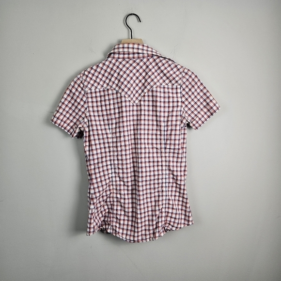 True Religion Plaid Snap Button Front Women’s Pocket Top XS - Picture 8 of 8